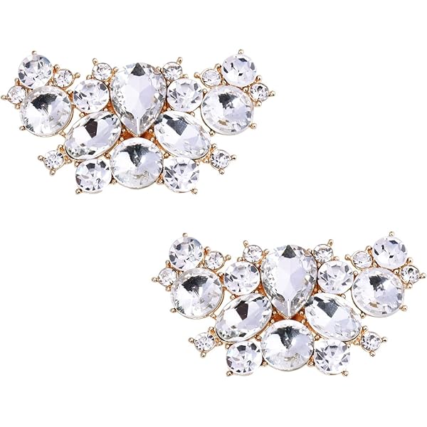 PH PandaHall 2 paar strass schoenclips, kristallen metalen schoenclips PH PandaHall 2 paar strass schoenclips, kristallen metalen schoenclips
