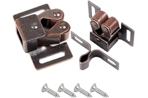 Chiavistelli per Porta,CCUCKY Confezione da 8 Pezzi a Serratura di sicurezza per Chiusura anta Credenza, Armadi, Mobili, Cassetti/ 34mm*32mm-Ottone