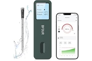 BFOUR BF-30 Grillthermometer Bluetooth,Fleischthermometer Kabellose mit App-Steuerung,Großem Display,Bratenthermometer Meat Thermometer für Backofen Grill BBQ Smoker