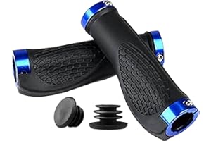 Gemx 22mm Bike Grips with Double Lock Aluminum Clamps (1 Pair) ‒ Universal Anti-Slip Handlebar Grips with Ergonomic Design & Soft Rubber ‒ Mountain Bike Grips Ideal For BMX, MTB & Scooter