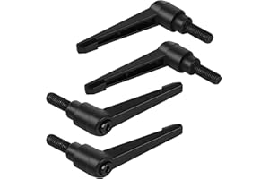 efuturetime 4 Stück Klemmhebel Griff, M10-25mm, Verstellbare Klemmhebel aus Kohlenstoffstahl, Klemmhebel Außengewinde Griff Maschinengriffe, Schwarz, 25mm
