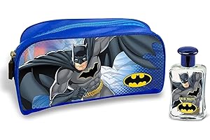 LORENAY Batman Kids Perfume Gift Set – Natural Eau De Toilette Spray (50ml) & Travel Toiletry Bag – Long-Lasting EDT Perfume - Playful and Vibrant Scent – Best Gift & Travel Essential for Kids