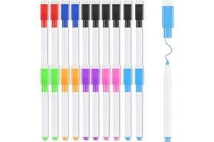 YERIA 20 szt., zmazywalny flamastr, 8 kolorów, zmazywalny, łupkowy długopis, marker z wymazywalną tablicą, ekologiczny długopis zmazywalny z gumką, odpowiedni do szkoły, biura, domu