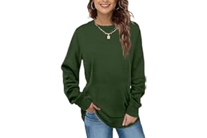 EUHOM Damen Sweatshirt Pullover Basic Langarmshirt Oversize Rundhals Langarm Pulli Herbst Winter Casual Oberteile Tops für Leggings
