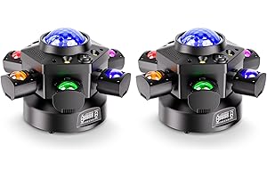 OSUSUENT 2PCS Cabeza móvil RGBW Beam de 150W para Escenario, 6 LED Giro de 180° Efecto Estroboscópico Cielo Estrellado Control Remoto d-mx512 para Bodas Discotecas Teatros Fiestas DJ