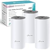 TP-Link Deco E4 3-Pack, AC1200 Mbps, Dual-Band, 10/100Mbps Ports, Connectivity Up to 100 Devices, Cover Up to 370 m&sup2;