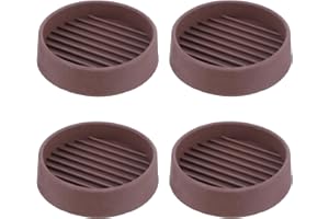 KALIONE 2x2" Furniture Caster Cups Round Rubber Furniture Pads, Non Slip Gripper Furniture Feet Anti Skid Furniture Coasters Bed Stopper Floor Legs Protectors Table Chair Stoppers(Brown)