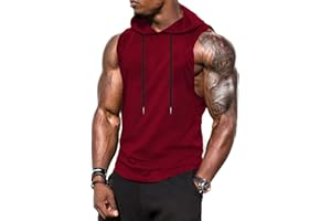 Babioboa Herren Tank Top Workout Ärmelloser Hoodie Sport Fitness Muskelshirt Gym Kaputzenpullover ohne Taschen