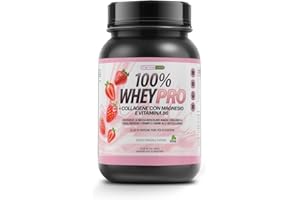 FARMAFUSION Proteine del Siero del Latte | Con Collagene e Magnesio | 43 Grammi di Proteine pure per dose | Aumenta la massa muscolare | Protegge e lubrifica le articolazioni, 1000 g Fragola