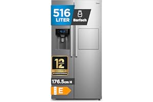 Midea KS-EIX 6.23 Side-by-Side Kühl-gefrierkombination/178,8 cm hoch/No Frost/Inverter Compressor/mit Barfach/Wasser-/Eisspender mit Festwasseranschluss/Twin Control
