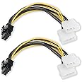 Gments Molex to Pcie 8 Pin Power Cable Molex to 8 Pin GPU Lead Graphics Card Power Wire Adapter Dual 4Pin Male 8Pin Female Graphics Card Supply Cord, 20cm Length