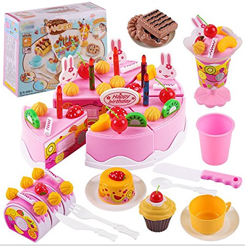 Nikgic - Corte Juguete Niños Plástico Pastel de cumpleaños de Juguete Alimentos Juguete Set Adecuado para Niños y Niñas Diy75 Accesorios Juguetes de Corte Pastel de Fruta Infantil Estilo 12