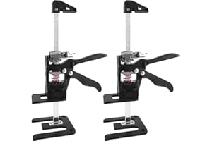 JREHUIG 2 Pezzi Sollevatore Mobili, 32cm Sollevatore Manuale, Altezza Regolabile 0-16cm Solleva Mobili Strumento Multifunzione, Capacità di Carico Massima 280kg, per Cartongesso, Assi di Legno, Porte