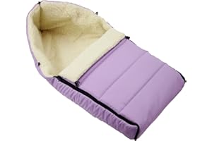 BAMBINIWELT universaler Winterfußsack (90cm), auch geeignet für Babyschale, Kinderwagen, Buggy, aus Wolle UNI liniert (flieder)