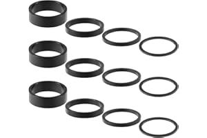 EupHHonycs 12 PCS Bike Headset Spacers, Bicycle Headset Spacer, 4 Sizes Aluminum Alloy Bikes Handlebar Stem Spacers Fit 1-1/8 Inch Stem Mountain Bike Road Bikes Handlebar (10mm 5mm 3mm 2mm)