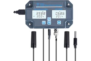 Mulcort WiFi Digitaler Wasserqualitätstester, Wandmontage, 6-in-1-Wasseranalysator, PH/EC/TDS/SALT/S.G./Temperatur, APP-Fernüberwachung, Alarmbenachrichtigung für Trinkwasser, Aquarium,