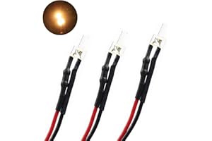 Evemodel L1220WM-20-EU - Set di 20 luci a LED pre-cablate, 2 mm, bianco caldo, 12 V ~ 18 V