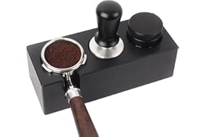 Ezebesta Estación de manipulación antideslizante de 54 mm a 58 mm, soporte sólido negro para portafiltros, manipulador y distribuidor