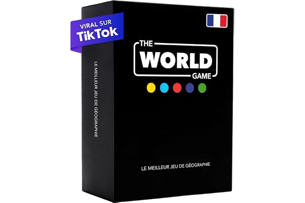 The World Game - Jeu de Géographie avec Carte du Monde - Jeu Société Éducatif pour Enfant, Famille et Adultes - Un Cadeau Parfait pour Garçons et Filles - français