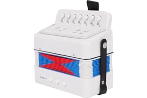Tomvorks Portable Accordion, Compact Size Music Instrument Toy for Kids with 10 Keys, 7 Buttons, and 3 Buttons, ABS Material, Musical Children
