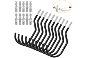 BUZIFU 10 Pcs Bike Hooks Heavy Duty Bicycle Wall Hook Bicycle Hook Screw-in Utility Storage Hangers Plastic Coated Screw Hooks Shed Garage Garden Hook Fits All Bike Types for Wall Mount/Ceiling
