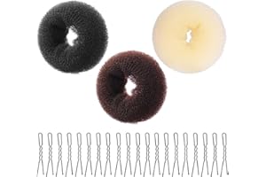 QOWUXHZ 3 Pcs Donut Moño De Pelo Donut De Pelo Accesorios De Peinado Kit Con 20 Horquillas En Forma De U Fabricante De Panecillos De Pelo Para Bailarines Niñas Y Mujeres Peinado Diy