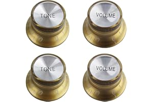 IKN 2 Tone 2 Perillas de volumen Set Top Hat Bell Plastic Guitar Tone Volume Speed ​​Control Knobs para SG Les Paul Style Guitar, Dorado