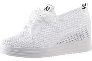 BIBOKAOKE Damen Freizeitschuhe Flache Schuhe mit Keilabsatz Schnürhalbschuhe Bequeme Mesh Atmungsaktiv Damen-Sneaker Freizeit Turnschuhe Wanderschuhe Sportschuhe Laufschuhe