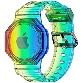 Buff TagSafe Rainbow &Ccedil;ocuk Bileklik Silikon AirTag Uyumlu Kılıf Saat Hafif
