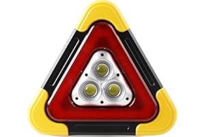 Cozyel LED Auto Warnlicht, Warndreiecke Wasserdichtes Dreieck Warnschild Licht Notlichtlampe mit 4 Modi für Notauto Reparatur Pannenhilfe Arbeitsplatzbeleuchtung (Nicht Batterie eingeschlossen)