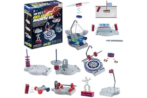 WXHAPPYSHOP Fun Science – Magie der Magnete, Baue deinen eigenen Kompass, erforsche unsichtbare Kräfte, Mit spannenden Magnetspielen und Versuchen, 12in1 Experimentierset Set für Kinder ab 8 Jahre, Geschenk