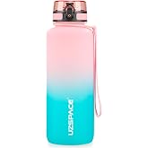 UZSPACE 1,5 L spor su şişesi, BPA i&ccedil;ermez, b&uuml;y&uuml;k su şişesi 1500 ml, sızdırmaz su şişesi, spor, bisiklet ve a&ccedil;ık hava etkinlik