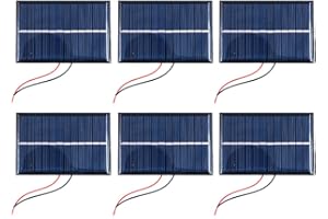 Pack of 6 ZONADAH 0.6W 6V Mini Wired Solar Panels, Batter Charger, DIY Home, Science School Projects, Camping,Fishing, Hiking Outdoor Garden Light Charging Tools