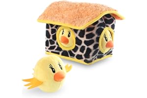 vocheer Squeaky Dog Toys, Durable Chicken Hide and Seek Puzzle Plush Interactive Dog Toys for Medium/Small Dogs, Pets