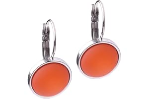 "Katharina" Polaris Earrings, 12 mm Original Polaris Cabochon in Many Attractive Colours with Level Back Made of Stainless Steel, Handmade by Adi-Modeschmuck in Berlin