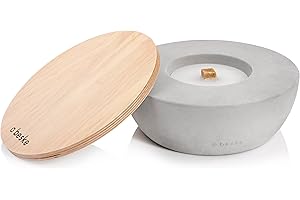 Betonfeuer® - Das Original der Beske-Manufaktur | Modell 'Sanford' | Ø25cm mit Dauerdocht | Wiederbefüllbare Fackel | Unendliche Brenndauer | Recycling von Kerzenwachs | Tischfeuer Fackel Kerze