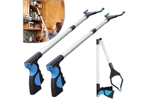 XEMZ Grabber Reacher Tool, 33" Foldable Extender Gripper Tool Claw Garbage Picker, Elderly Disabled Handicap Arm Extension Reaching Assist Tool, Ergonomic Heavy Duty Handle Trash Reacher Pick up Tool (2)