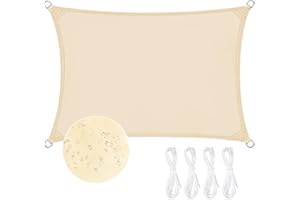 SNARFLUN Voile d'ombrage Rectangulaire 2x3m,Toile Ombrage PES Résistant à l'eau,Filet dombrage Rectangle 3x2m,Auvent Imperméable UV Protection pour Jardin Terrasse Camping, avec Corde Libre