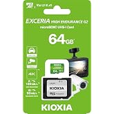 Kioxia 64GB Exceria High Endurance G2 Micro SDXC V30 A1 4K 100MB/50MB/sn Hafıza Kartı - SD Adapt&ouml;rl&uuml; (LMHE2G064GG2)