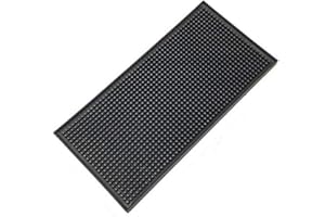 ausuky, Tappetino da Bar in Gomma Grande con Vassoio raccogli Gocce per Birra e Bevande, Base per Pub, Discoteche, Bar, Accessori tagliabili, Nero, 15 * 30cm