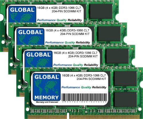 16GB (4 x 4GB) DDR3 1066MHz PC3-8500 204-PIN SODIMM MEMORY RAM KIT FOR INTEL IMAC (LATE 2009)