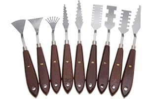 HILITAND 9 UNIDS Profesional Acero Inoxidable Espátula Pintura Mezcla Scraper Set Artista Pintura Al Óleo Paleta Cuchillo