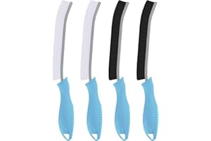 TQRR Brosse Toilettes WC - Brosses de Nettoyage à Poils Durs, Brosse Joint Carrelage Montage Mural, Outil de Nettoyage pour Évier de Cuisine, Baignoires (4, Bleu Clair)