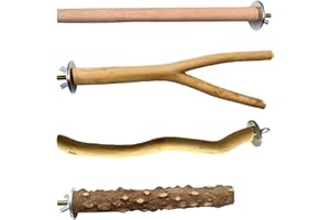 GNAUMORE Perchoir en Bois Naturel pour Perroquet et Oiseaux - Jouets et Accessoires