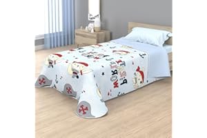 KIMBATEX TEXTIL HOGAR TIENDA Colcha bouti infantil con acolchado termosellado para camas 90 y 105 cm, con diseños de piratas, unicornios, perritos y cerditos... Ideal para primavera y verano (Pirata, 90)