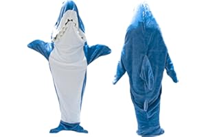 ‎YERIA Yeria Shark Blanket Hai Decke Erwachsene, Superweicher Sofa Kuscheldecke Hai Decke Schlafsack, Tragbare Shark Blanket Hoodie Adult Hai Decke Geschenk für Teenager, Erwachsene, Hai-Liebhaber