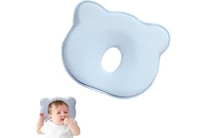 Wonjean Almohada para Bebés, Cojin Plagiocefalia 100% Espuma Viscoelástica Almohada Bebe Plagiocefalia Cuna Cojin Mimos Cuna para 0-12 Meses Recién Nacido ama