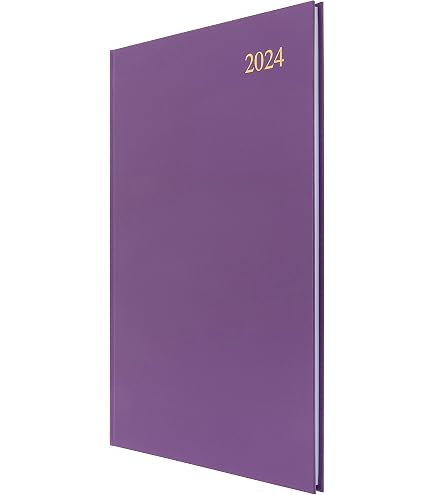 Agenda Semainier Collins Essential 2025 - Couverture Cuir Rigide Violet - Format A5
