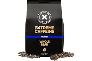 BLACK INSOMNIA COFFEE COMPANY X Black Insomnia High Caffeine Coffee Beans – Classic Flavour, 227g I Whole Roasted Espresso Coffee Beans I Strongest Coffee in the World for Maximum Energy I 100% Robusta Coffee Beans I Low acid