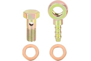 X AUTOHAUX 1 x Motorrad Hohlschrauben Banjo Schlauch Barb Bolzen Fitting Metall für Motorrad Auto 8mm